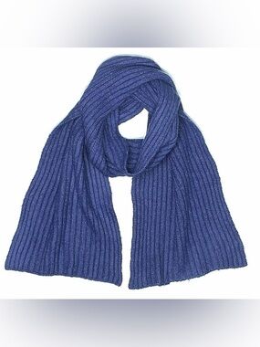 Talbots cobalt blue oversized ribbed knit scarf wrap 74”